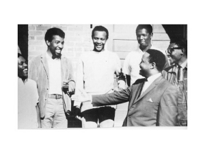 Hosea L Williams with his top SCOPE staff outside the Freedom House in Atlanta in the Summer of 1965. As stated by his daughter, Dr. Barbara Williams Emerson in February 2012, "It is a good photo from the period, but it says nothing, or everything, about female participation": L to R- Benjamin Van Clarke, Stoney Cook, Carl Farris, Andrew Marquette , and Richard Boone. – Courtesy Barbara Emerson Williams. Copyright, all rights reserved.